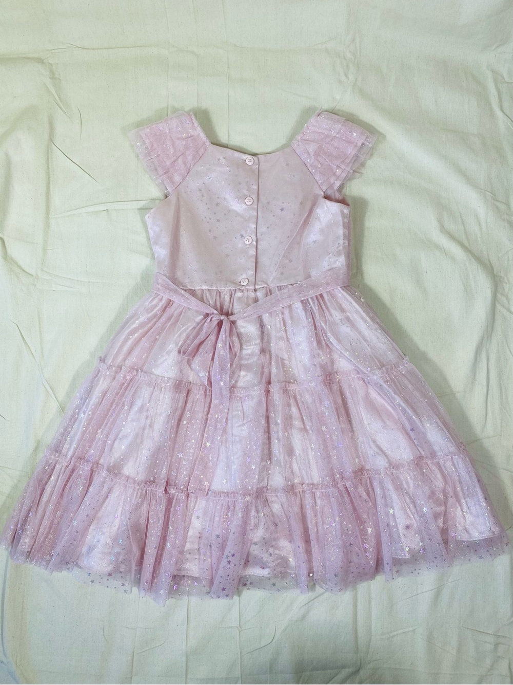 Girls Jona Michelle Pink Dress With Faux Fur Vest - Picture 5 of 5